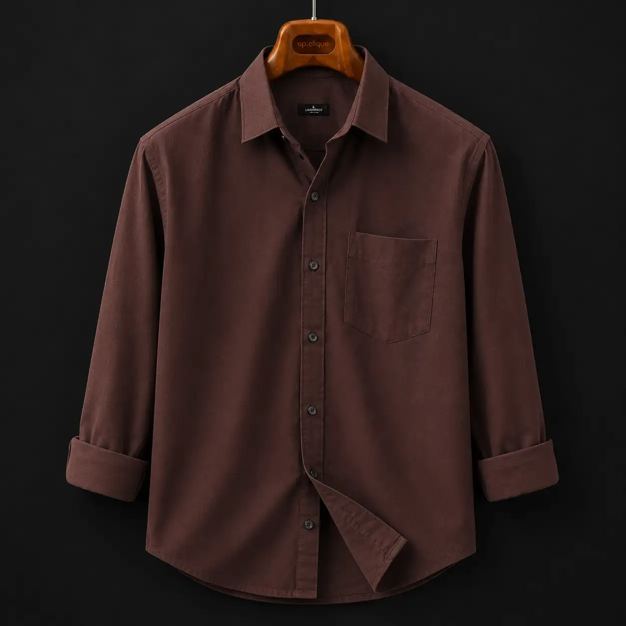Elegant Chocolate Brown Solid Cotton Casual Shirt