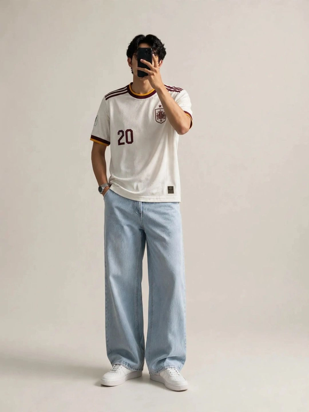 Men's Short-Sleeve Retro Sports Jersey with Number Print