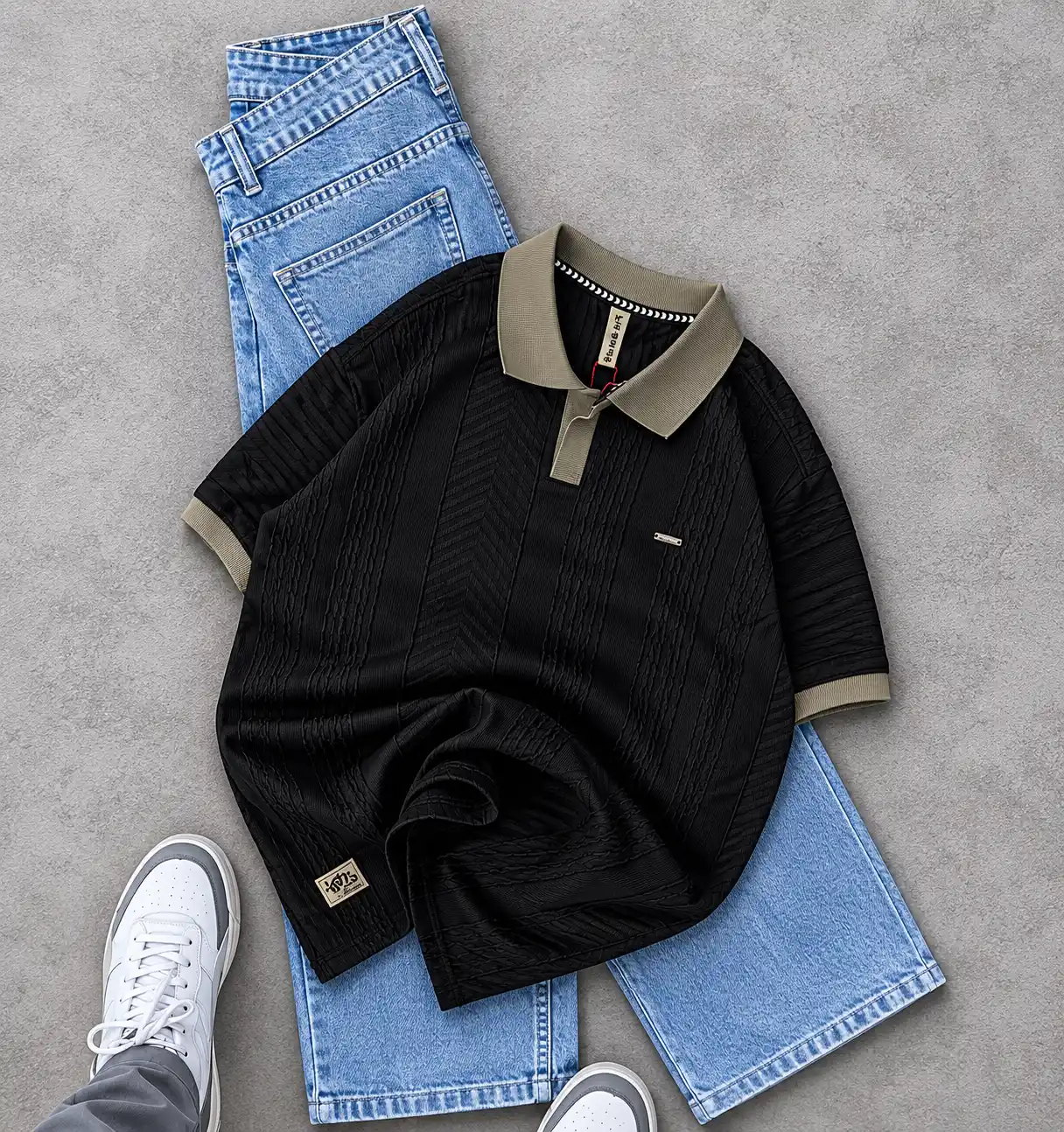 Men’s Textured Polo T-Shirt | Premium Casual Wear for Men | Stylish Summer Outfit