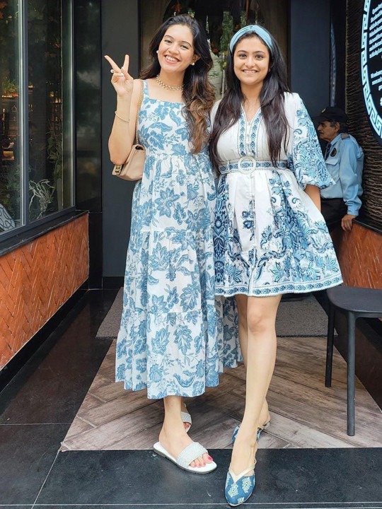 Blue Floral Printed Dress