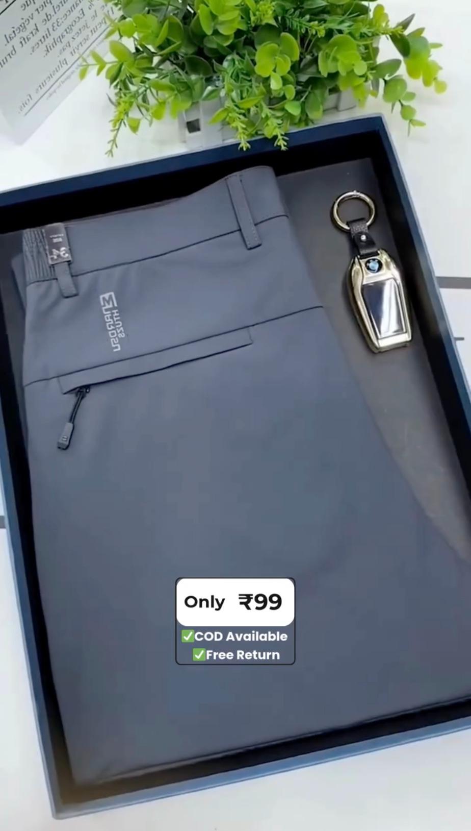 Men's Grey Casual Trousers